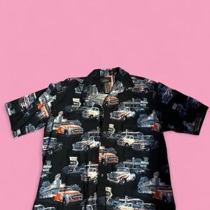 RedHead Black Classic Car Print Shirt
